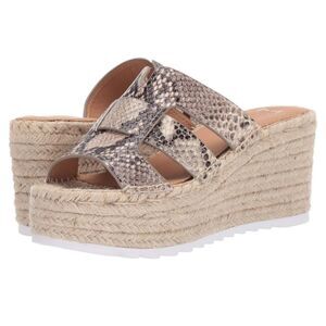 MARC FISHER Robbyn Leather Reptile Platform Espadrille, Sz 8.5